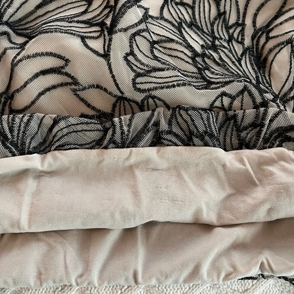 Alfani Taupe Rayon Blend Embroidery Floral Sheer Sleeve women’s size medium - Picture 9 of 14